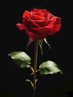 黑底上的玫瑰花