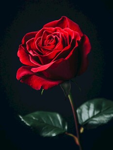 一支玫瑰花朵盛开鲜花