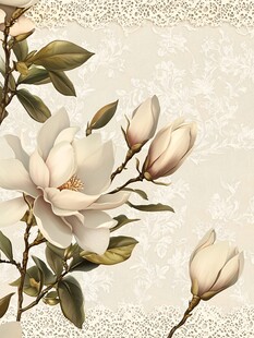 手绘质感牡丹花