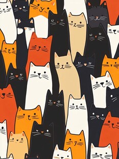 卡通猫咪图案背景