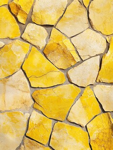 黄色石片装饰墙