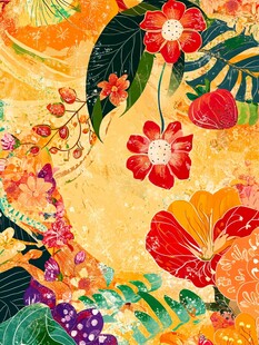 抽象花卉绚丽色彩