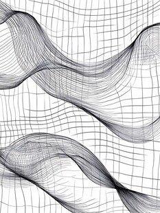 抽象唯美黑白线条丝线