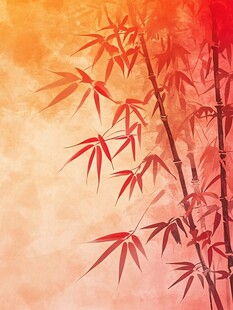竹枝装饰画背景
