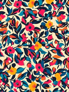 彩色民族风花草花卉