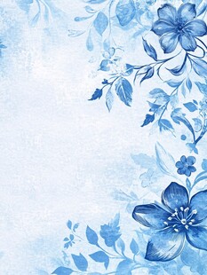 蓝色花纹背景海报背景