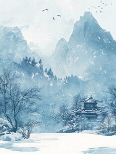 雪景古风插画