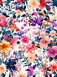 数码印花图案花卉