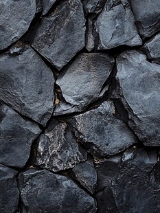 深蓝色拼接石片墙