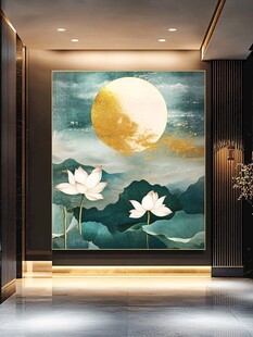 月色荷花背景墙