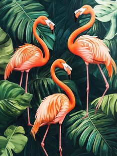 火烈鸟壁画