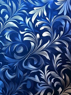 深蓝色浪漫深邃花纹