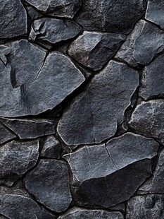 深蓝色拼接石片墙