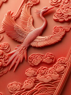 珊瑚红松鹤延年