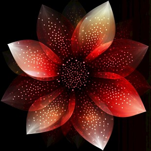 红色星光花朵背景