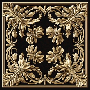 金色奢华浮雕装饰设计