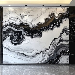 大理石纹路客厅流体画