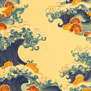 海浪云纹浪花背景