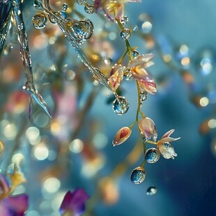 金银藤上秋雨珠