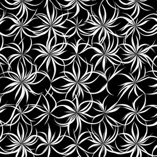 黑白花卉图案