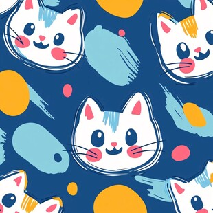 卡通猫咪图案背景