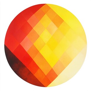 橘色立体几何画