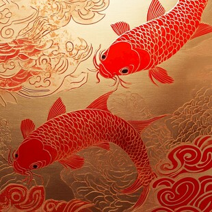 中式风格红鲤鱼