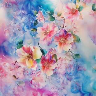 抽象花朵绚丽炫彩背景