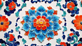 多彩瓷器装饰墙