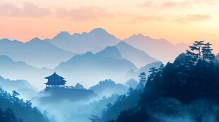 山水楼阁雅致意境风