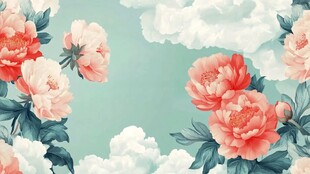 牡丹背景画