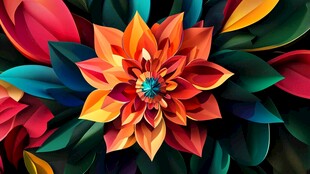 抽象花卉绚丽色彩