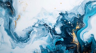 蓝色流体创意抽象画