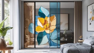 艺术玻璃推拉门