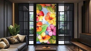 现代壁画墙画移门