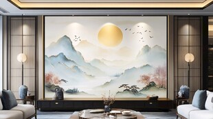 现代轻奢中式背景墙