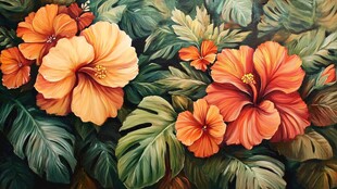 3d立体花卉油画