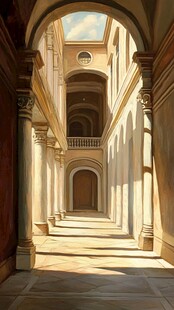 欧式建筑走廊