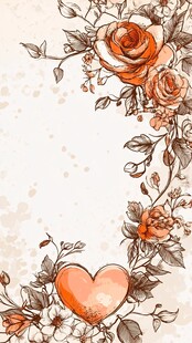 手绘质感玫瑰花