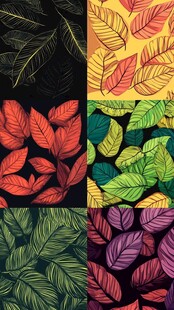 五彩树叶背景实拍