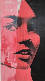 人脸色块拼接装饰画