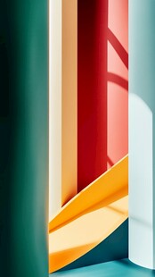 祖母绿橙色立体背景