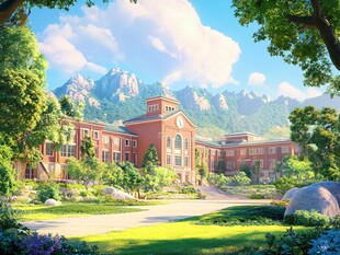 西北大学插画宣传背景