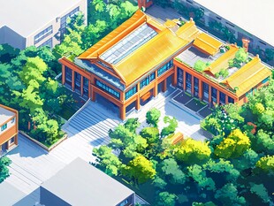 交通大学建筑插画