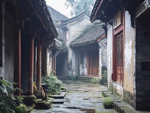 雨天宅院