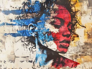 抽象艺术肖像画