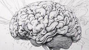 大脑智慧线稿图