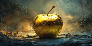 落入水中的苹果图片