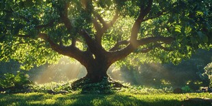 阳光大树阳光树景