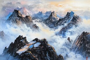 伏牛山主峰油画